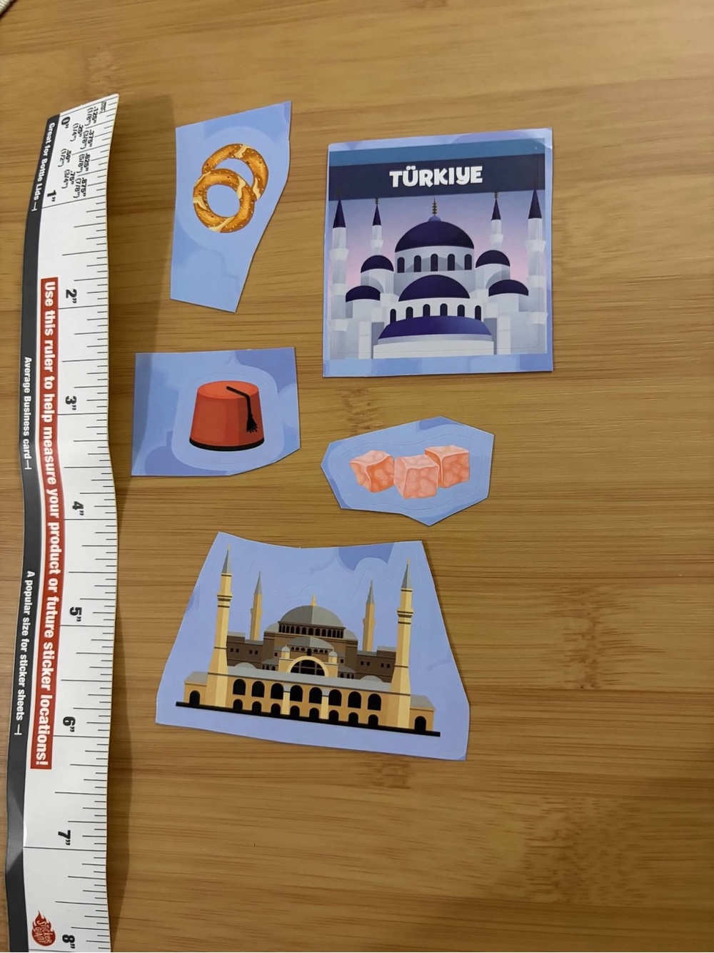Türkiye Landmark Sticker Set — Blue Travel Icons